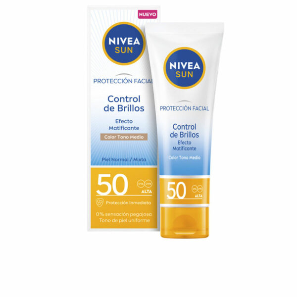 Nivea Sun UV Face Shine Control Cream SPF 50 (01 Medium) 50 ml