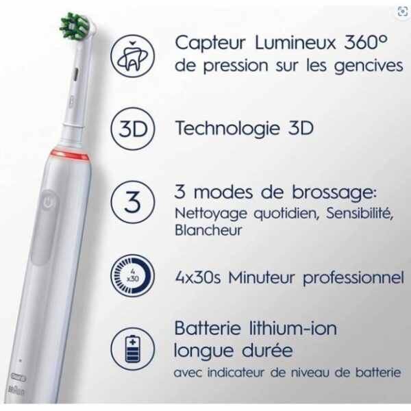Oral-B PRO 3 3000 Sensitive Clean    White   JAS22 - Image 4