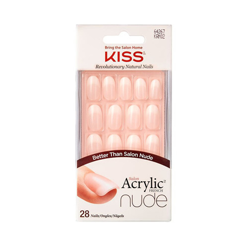 Salon Acrylic French Nude Nails 64267 ( 28 pcs ) - Acrylic nails french manicure for a natural look
