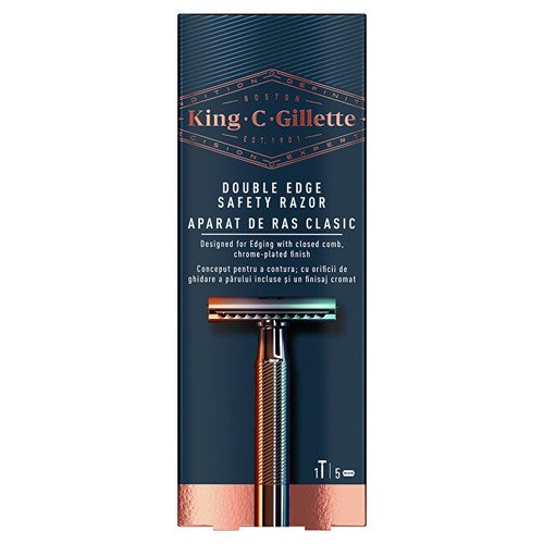 King Double Edge Safety Razor - Shaver + 5 spare blades