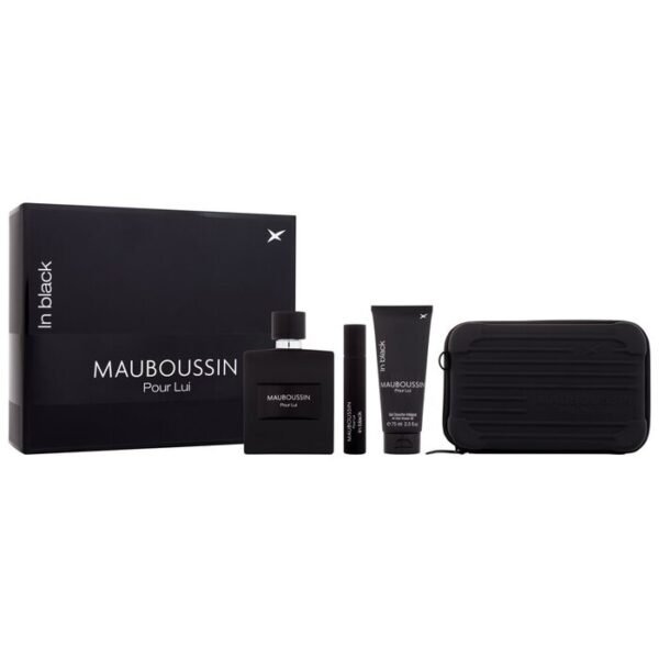 Pour Lui In Black Gift set EDP 100 ml, shower gel 75 ml, EDP 20 ml and shoulder bag 100ml